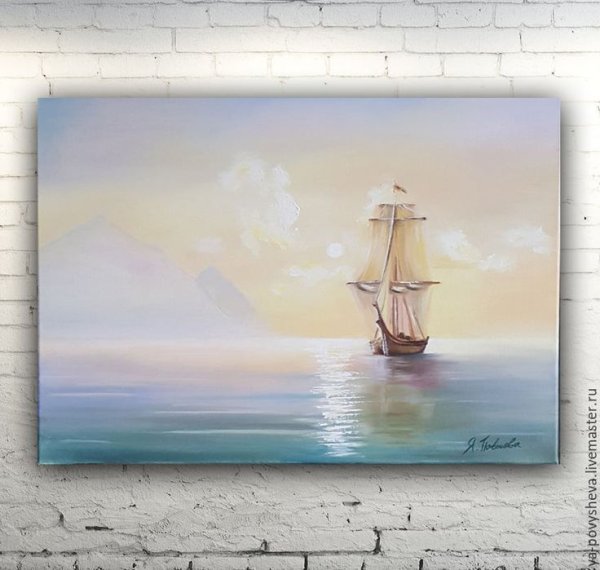 Морской пейзаж акрилом на холсте