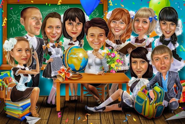 Шарж на выпускной в школе