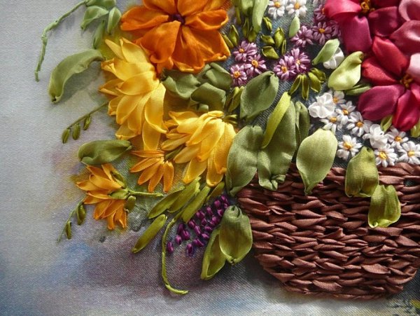 Вышивка лентами Людмила Калинкина