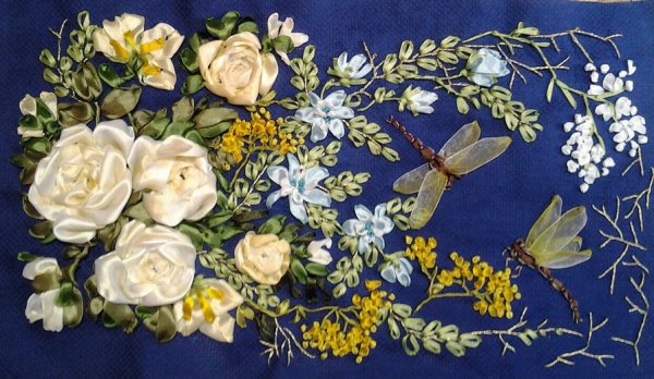 Ткань для вышивки лентами