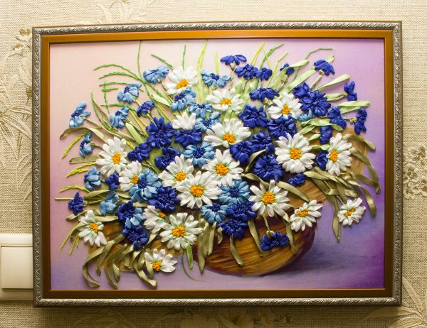 Вышивка атласными лентами картины