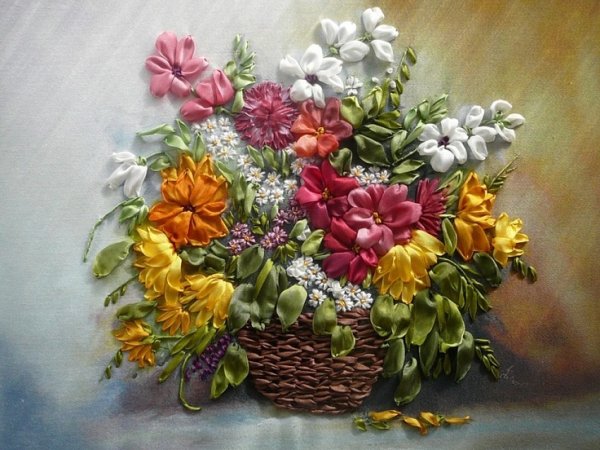 Вышивание лентами идеи