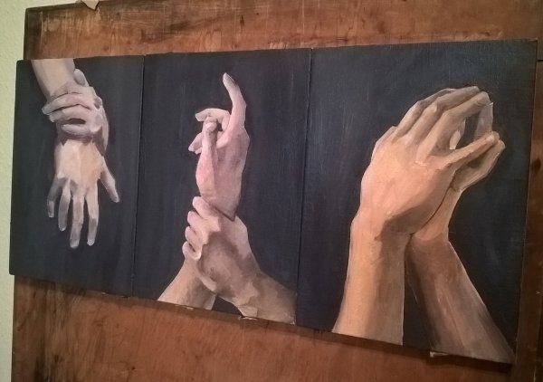 Руки масляными красками