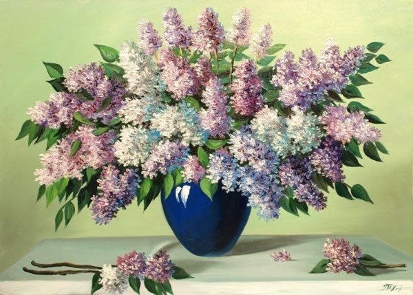 Живопись на холсте сирень