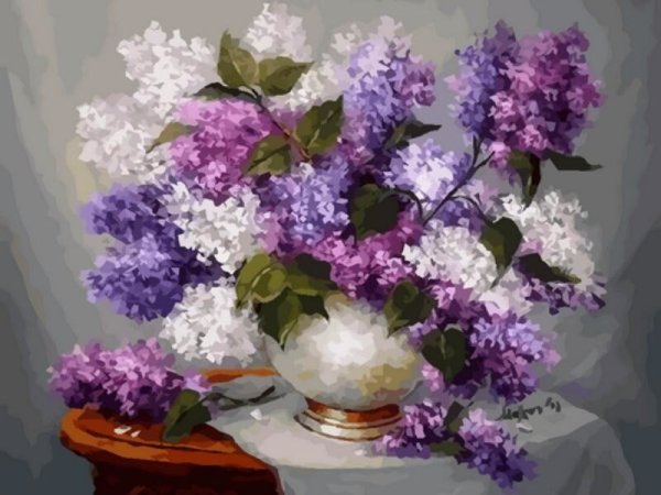Букет сирени живопись