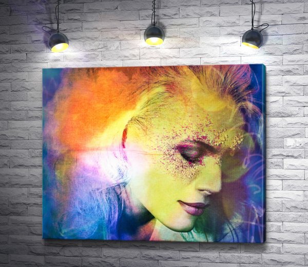 Отпечаток лица на холсте