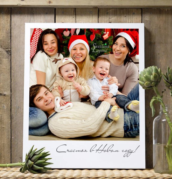 Печать на холсте новый год