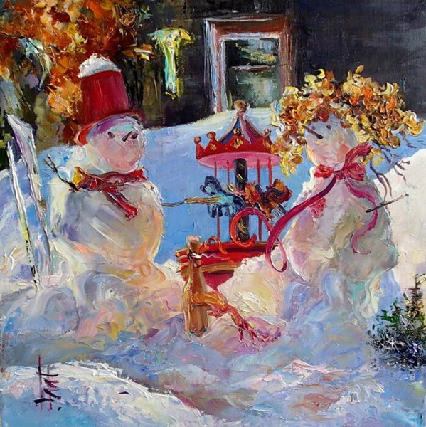 Художник Сергей Свиридов Снеговик