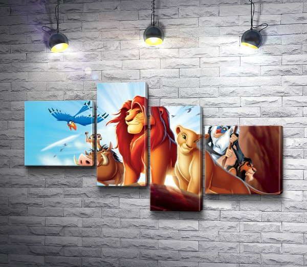 Мультяшные герои на холсте