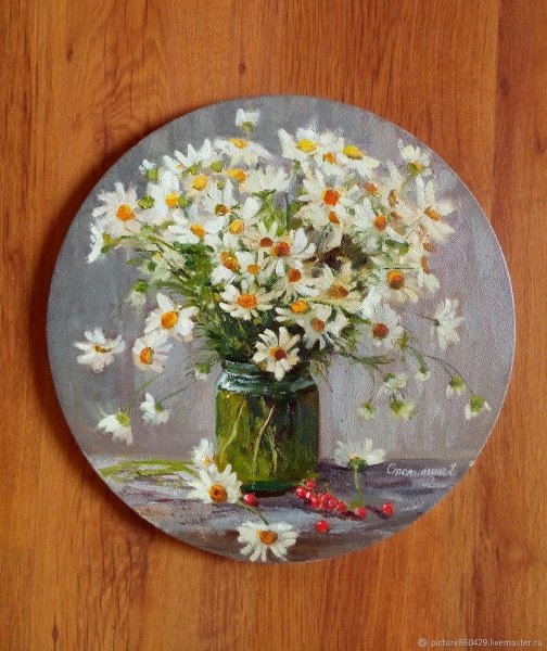 Ромашки живопись маслом