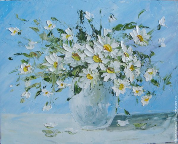 Ромашки живопись