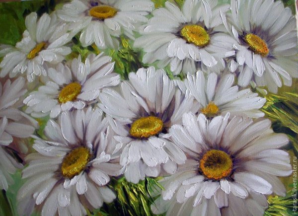Ромашки крупно живопись