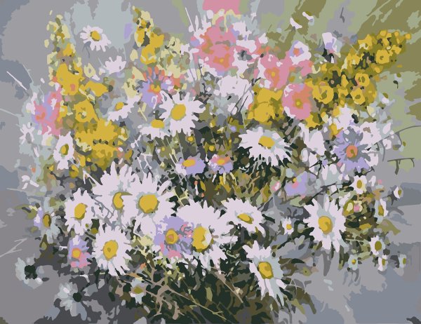 Molly картина по номерам "букет полевых ромашек" 40х50 см