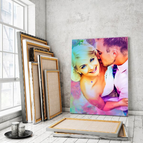 Галерейная натяжка холста на подрамник