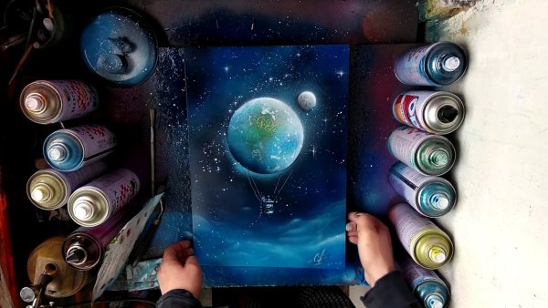 Spray Paint Art космос