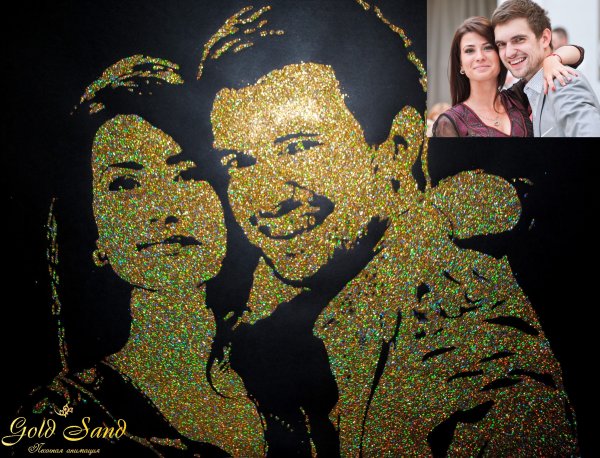 Картина блестками на свадьбу