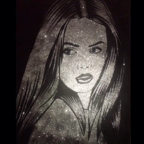 Портрет блестками