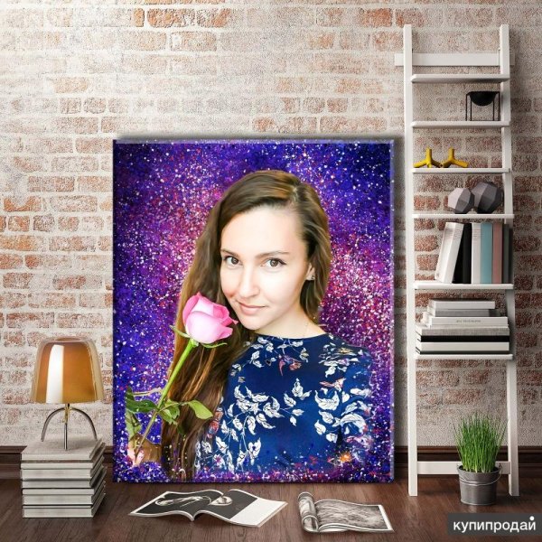 Стилизованный портрет на холсте