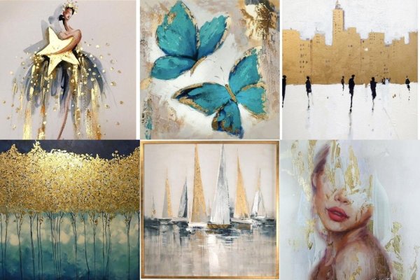 Интерьерные картины с поталью