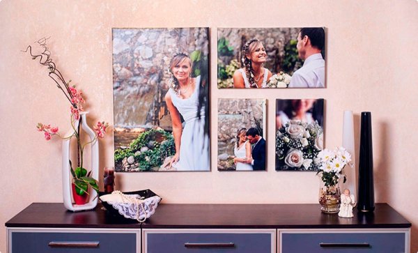 Фотоколлаж на стену Свадебные