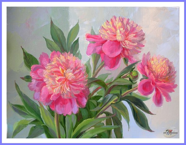 Живопись для начинающих пионы