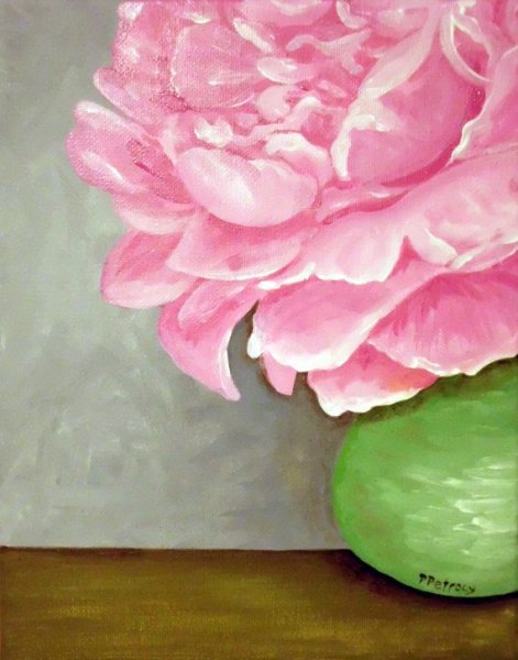 Пионы для рисования акриловыми красками