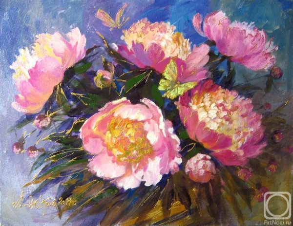 Живопись пионы Наталья Шелкова