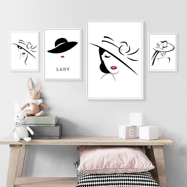 Картины одной линией лица