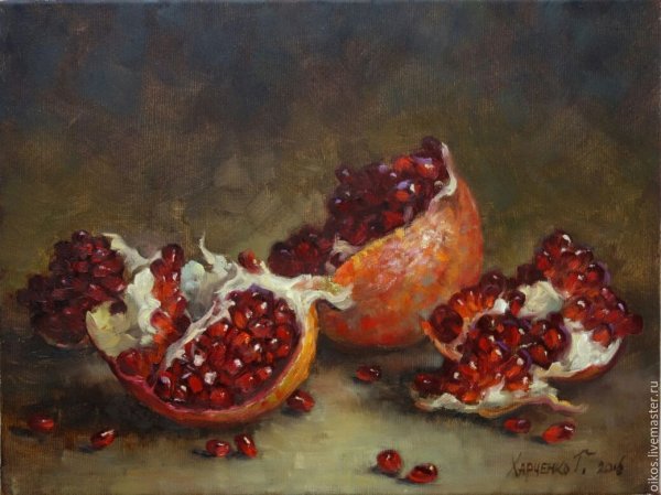 Живопись мастихином гранат