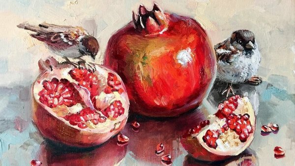 Живопись мастихином гранат