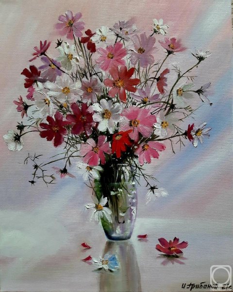 Картины маслом космея