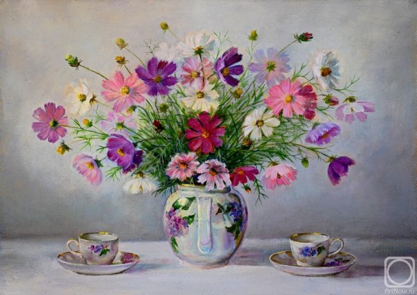 Космея живопись натюрморт