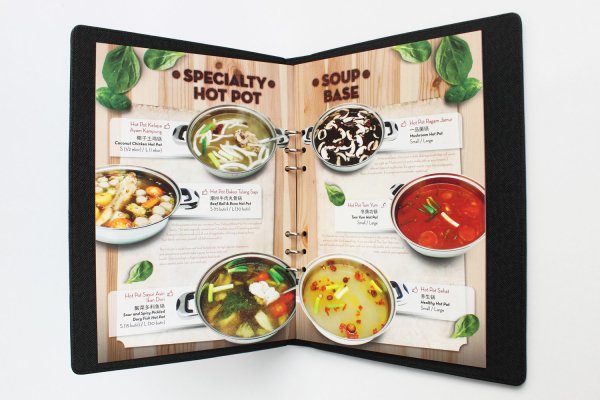 Светлое меню для ресторана