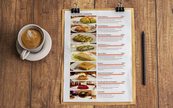 Меню ресторана