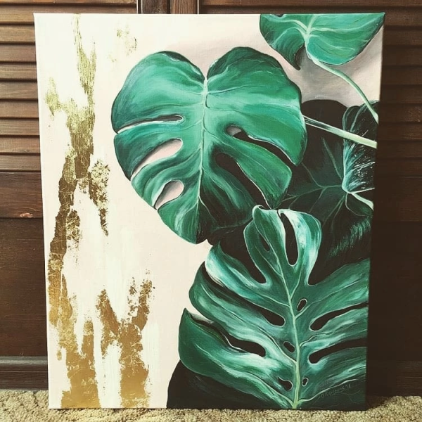 Листья монстеры в интерьере