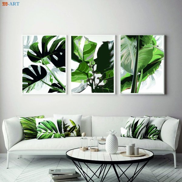 Листья монстеры в интерьере