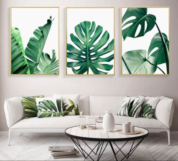 Листья монстеры в интерьере