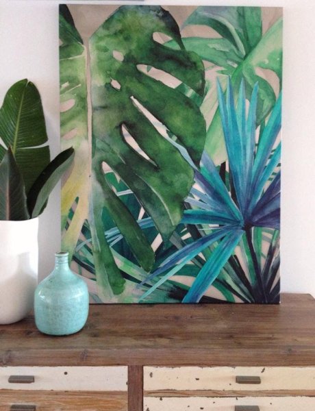 Картина тропические листья