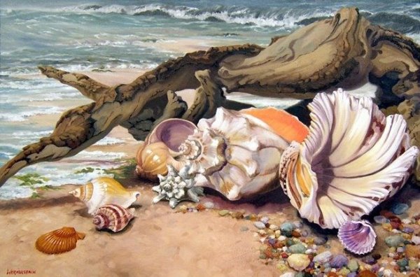 Панно с морскими ракушками