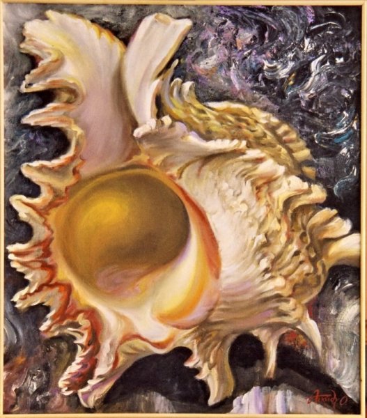 Морской пейзаж с ракушками