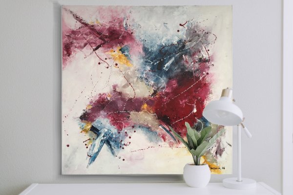 Акриловые брызги на холсте