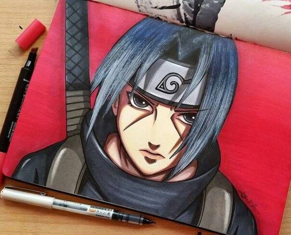 Срисовывать аниме Наруто Акацуки