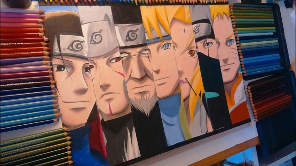 Наруто рисунок красками