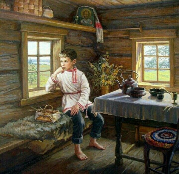 Деревенские мотивы художник Ленькова