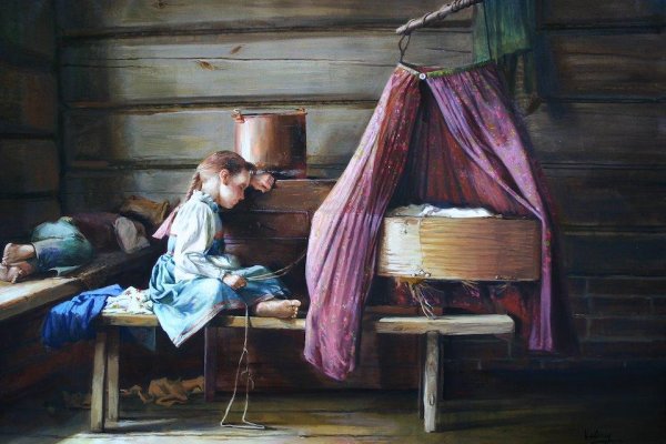 Василий Максимов «внутренний вид избы», 1869 го