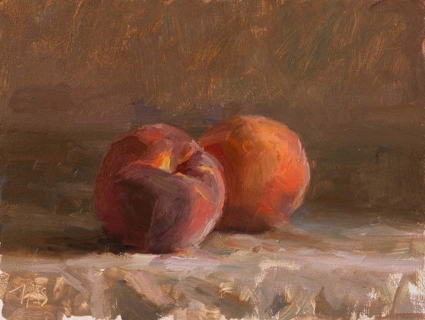Персики живопись
