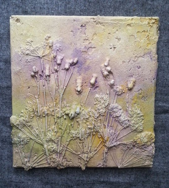 Панно гипс сухоцвет техника Терра