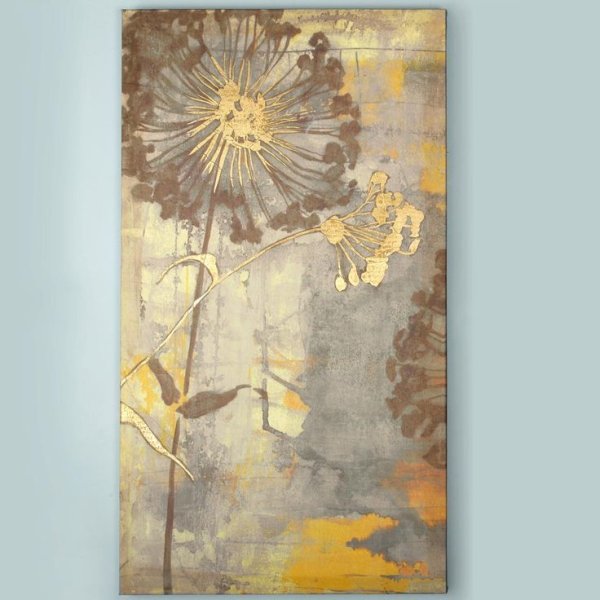 Абстрактная живопись с золотой поталью