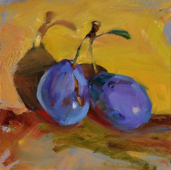 Фрукты маслом на холсте