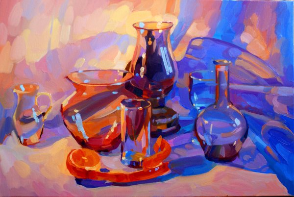 Натюрморт в холодной гамме Академическая живопись